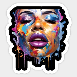 Colourful fun face design Sticker